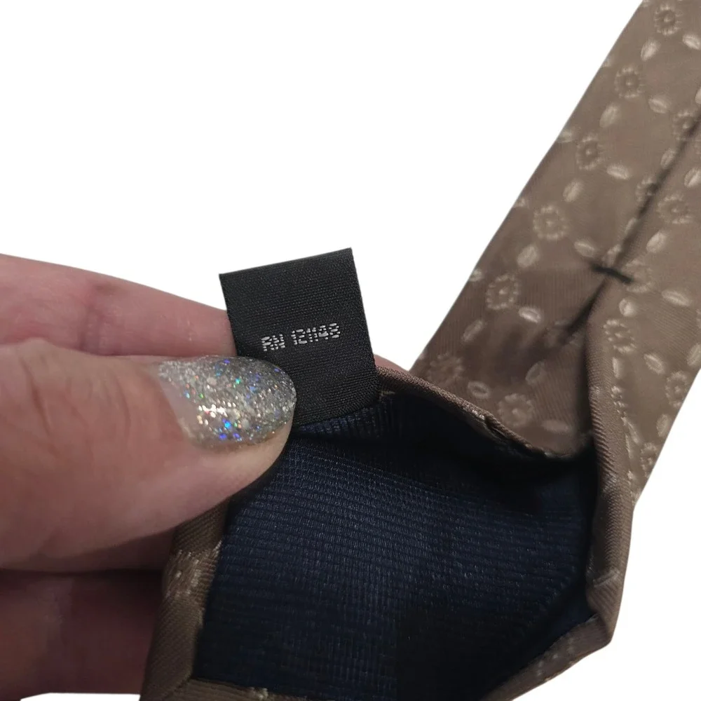 Michael Kors MK Mens Necktie Brown 100% Silk Floral Woven Designer Business Suit